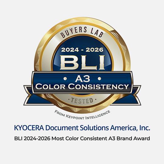 Somos ganadores del premio BLI 2024-2026 Most Color Consistent A3 Brand BLI Color Consistency 2024-2026